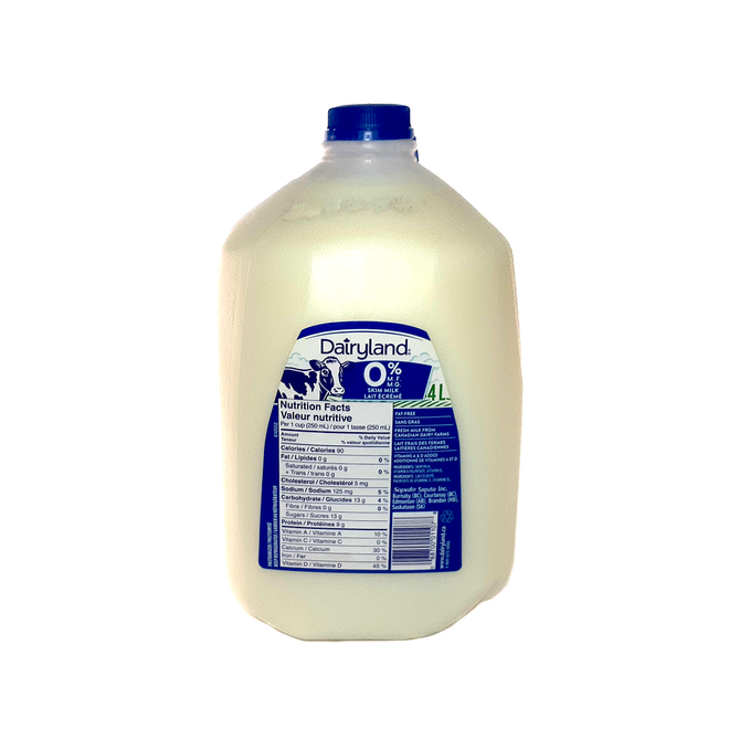 Dairyland 0% Skim Milk (4L)