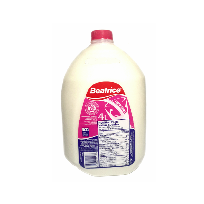 Beatrice 2% Partly Skimmed Milk (4L)