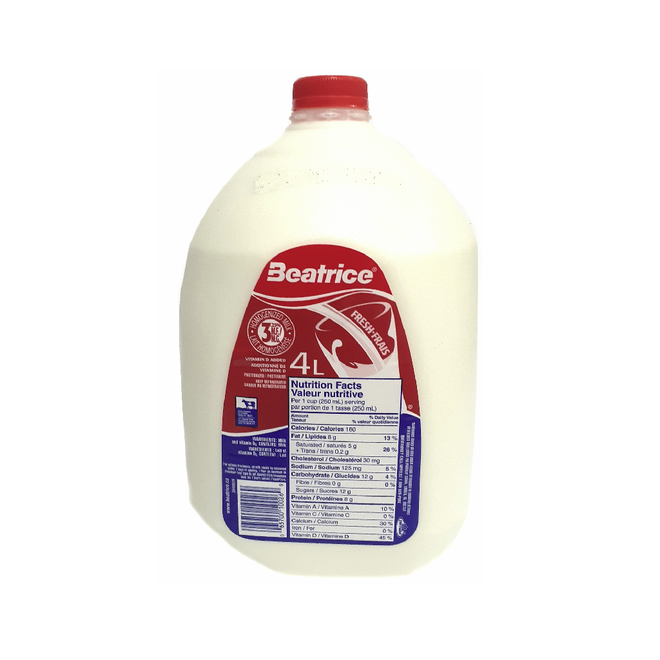 Beatrice 3.25% Homogenized Milk (4L)
