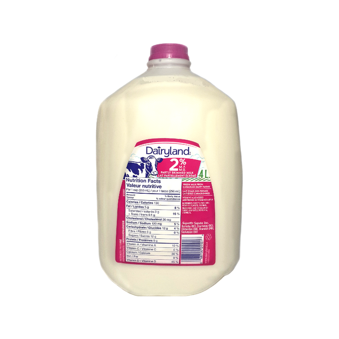 Dairyland 2% Partly Skimmed Milk (4L)