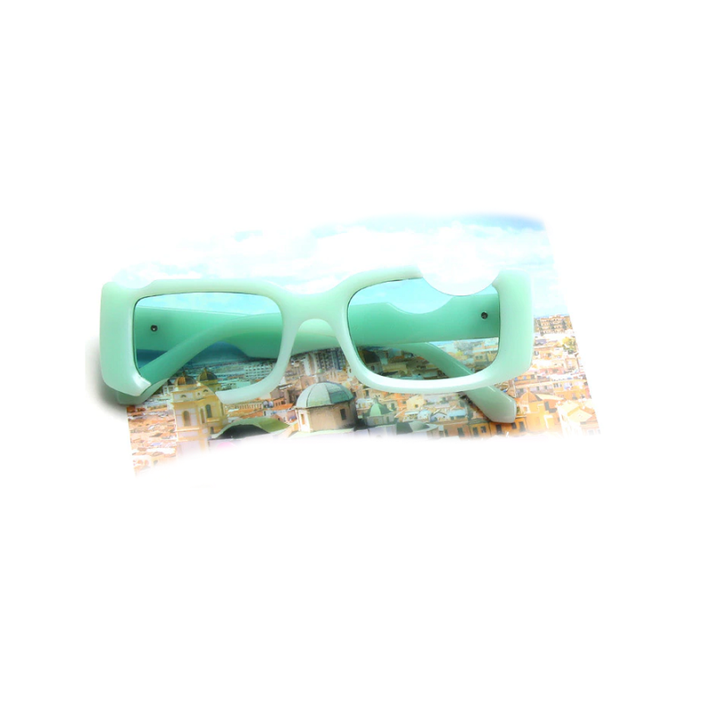 Jelly Green Rectangle Sunglasses