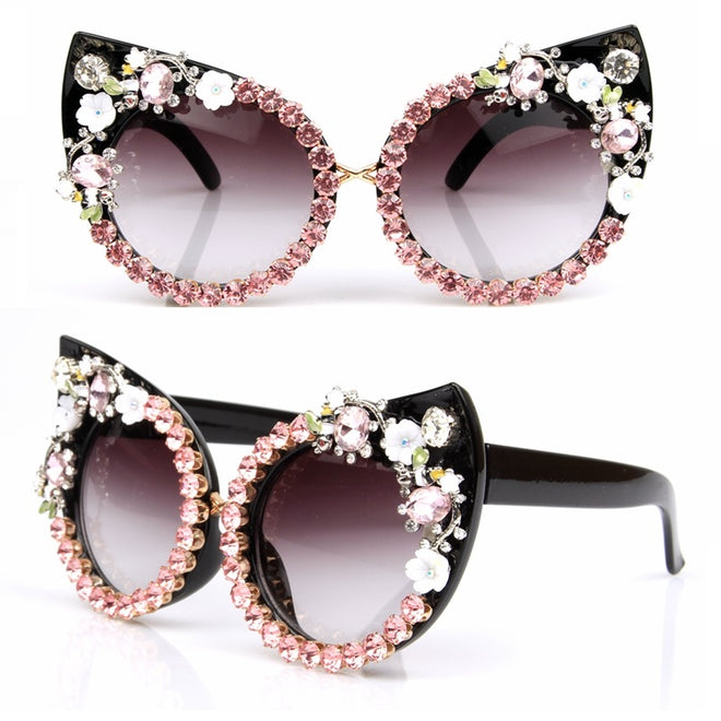 Luxury Floral Cat Eye Sunglasses