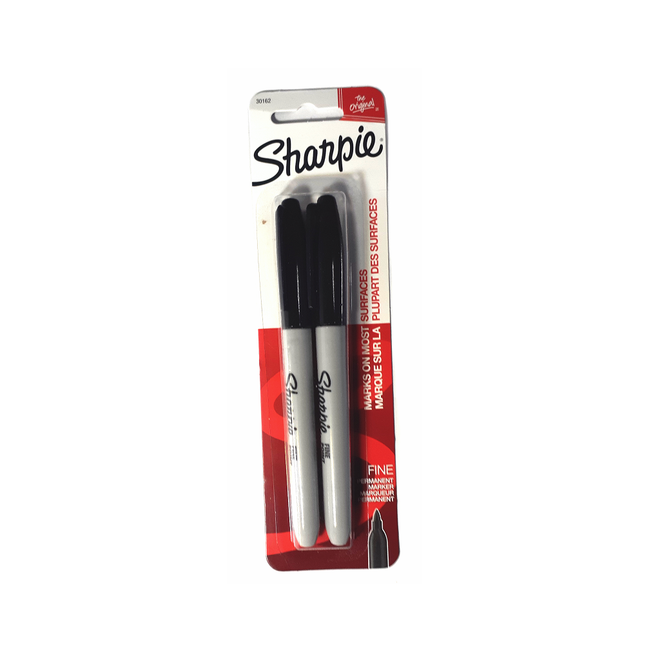 Sharpie Fine Point Permanent Markers, Black, (Pack of 2)
