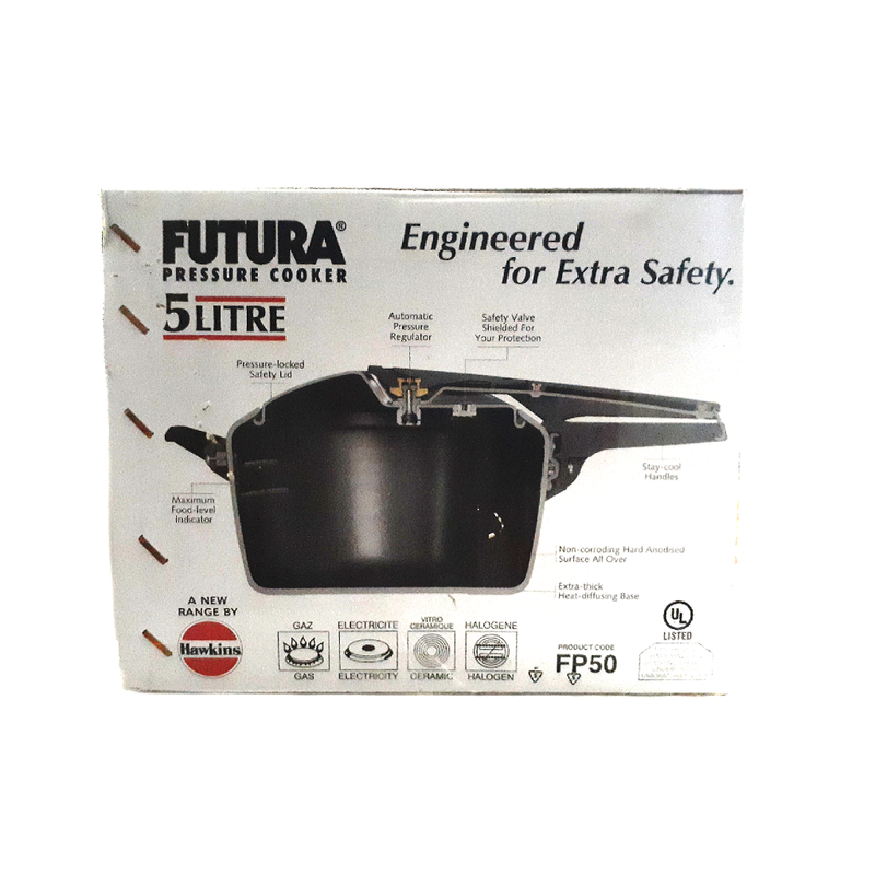 Futura Hard Anodized Pressure Cooker 5L