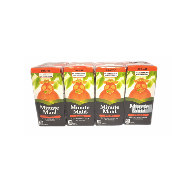 Minute Maid, 100% Orange Juice (8x200ml)