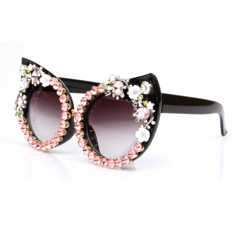 Luxury Floral Cat Eye Sunglasses