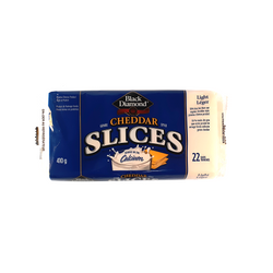 Black Diamond Cheddar Cheese Slices, Light (22 Slices)