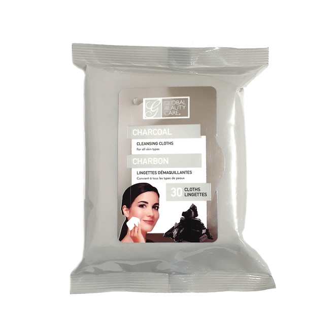 Global Beauty Care Charcoal Cleansing Cloths (30 Cloths)