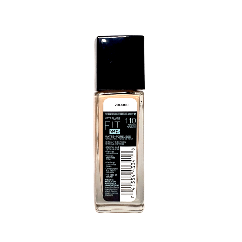 Maybelline New York Fit Me Matte Plus Poreless Liquid Foundation(110 Porcelain)