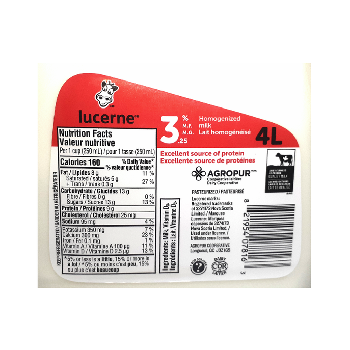 Lucerne 3.25% Homogenized Milk