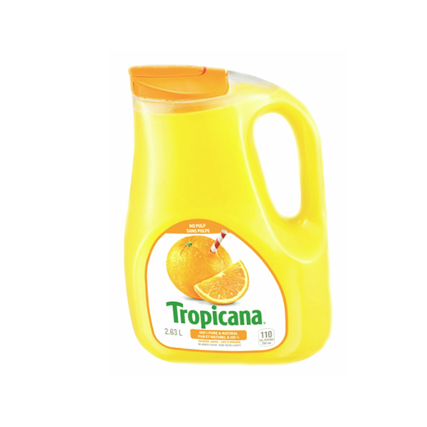 Tropicana 100% Orange Juice No Pulp, (2.63L)
