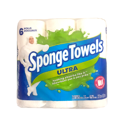 SpongeTowels Ultra Paper Towels (Pack of 6 Rolls)