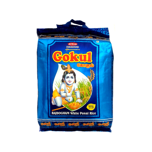 *Gokul Rajbogham White Ponni Rice (10kg)