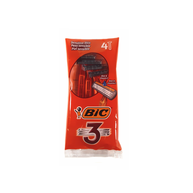 Bic 3 Sensitive Skin Men's Disposable Shaving Razors (Pack of 4)