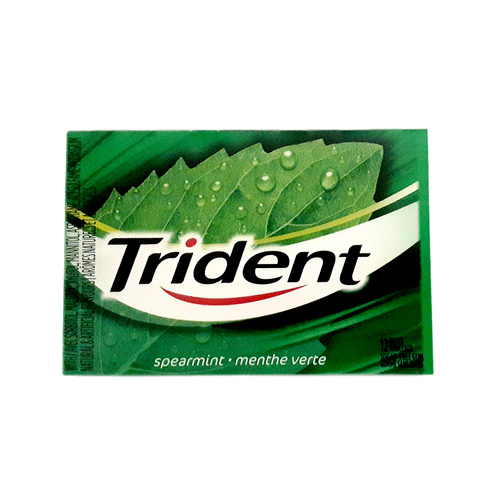 Trident Spearmint Flavour Sugar Free Gum, 12 Piece Pack