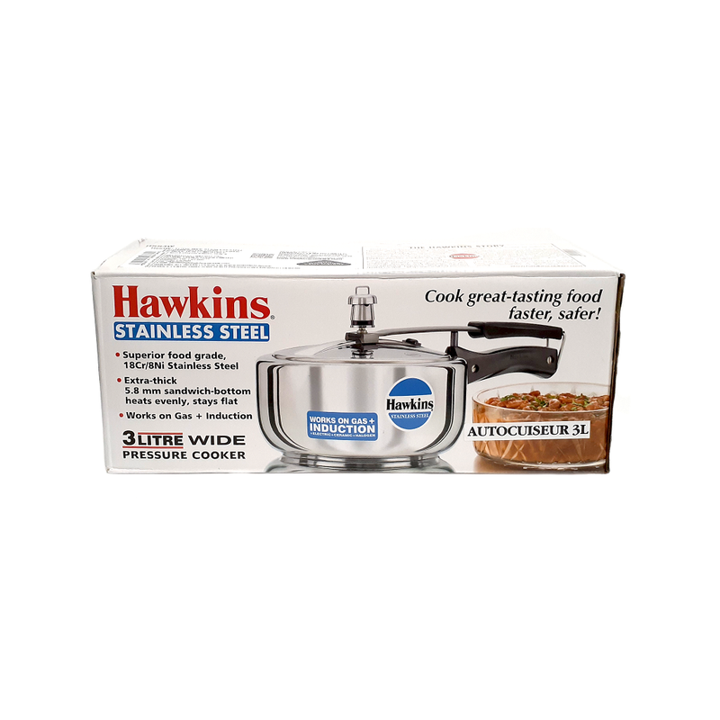 Hawkins B60 Stainless Steel Pressure Cooker 3 Litre Wide