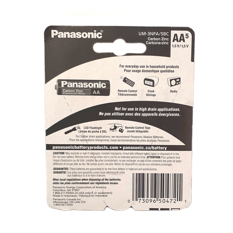 Panasonic Super Heavy Duty AA Batteries (Pack of 5)