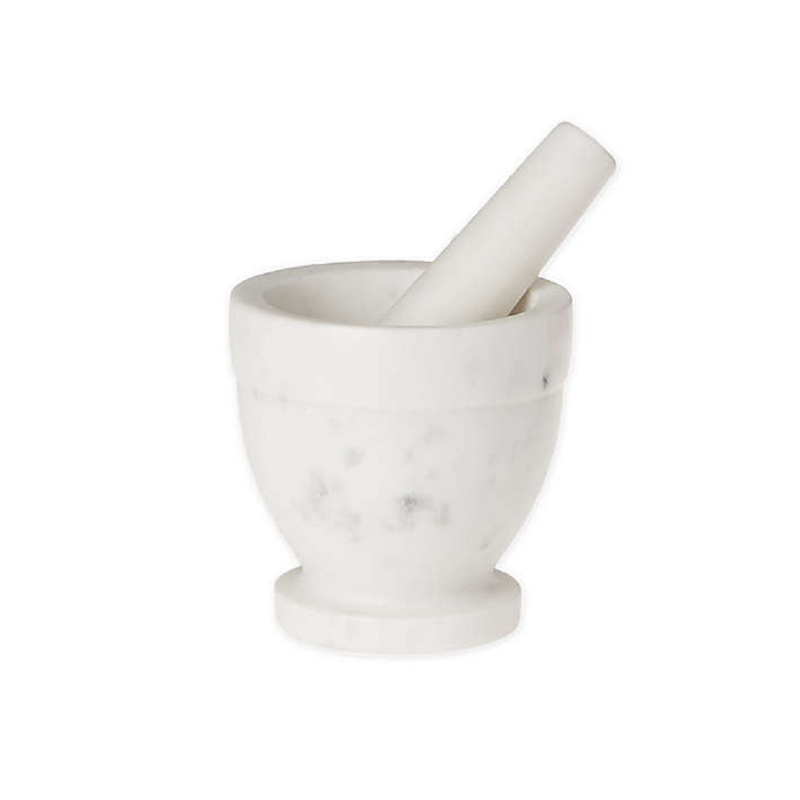 White Natural Marble Mortar & Pestle 4-inch