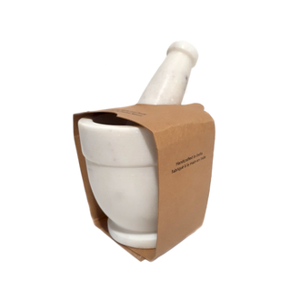 White Natural Marble Mortar & Pestle 4-inch