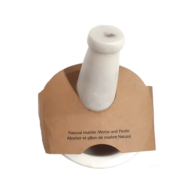 White Natural Marble Mortar & Pestle 4-inch