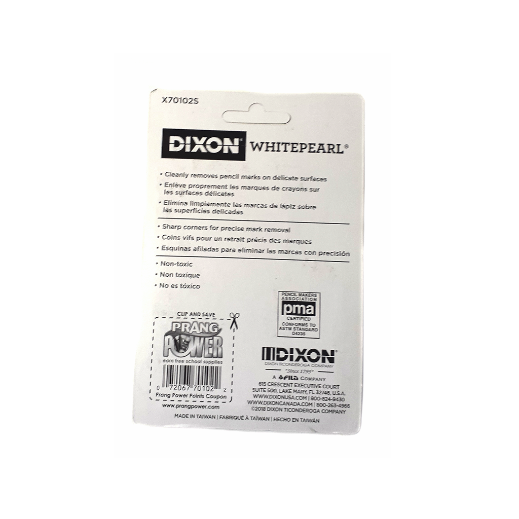 Dixon Vinyl Eraser White Pearl 2+2